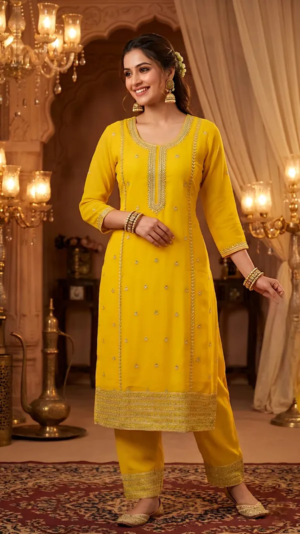 Elegant_Sunshine_Yellow_Embroidered_Kurti_Pant_Set_for_Festive_&_Ethnic_Wear