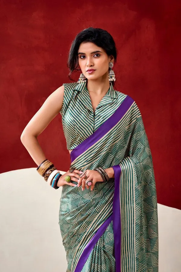 Elegant_Teal_Japan_Satin_Saree_with_Digital_Print_&_Designer_Border