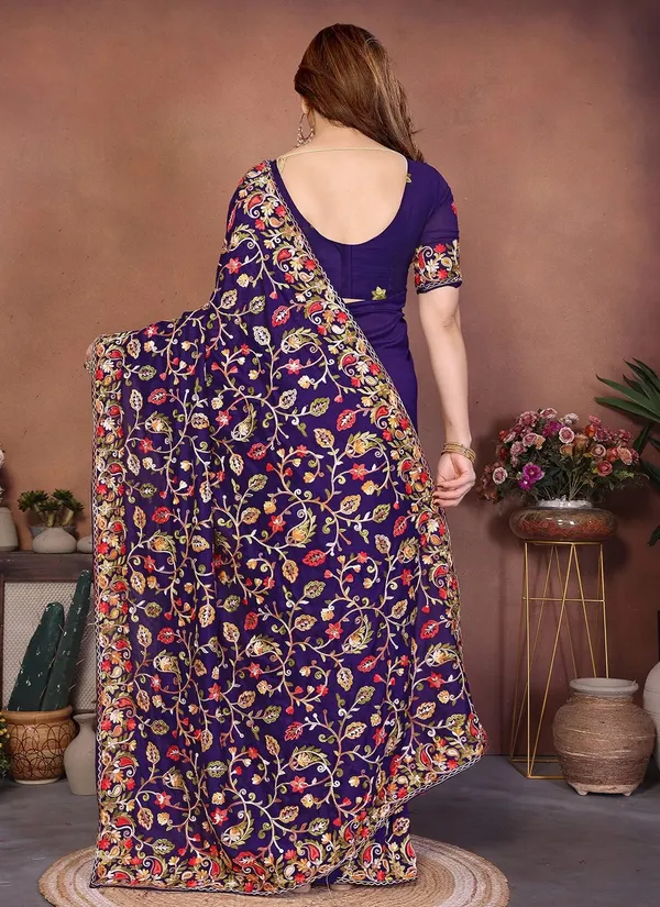 Embroidered_Work_Vichitra_Silk_Classic_Saree_In_Purple_Colour