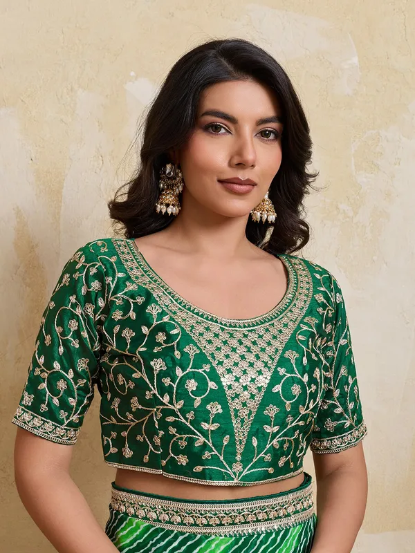Emerald_Meadow_Green_–_Devki2_Laheriya_Bandhej_Georgette_Saree