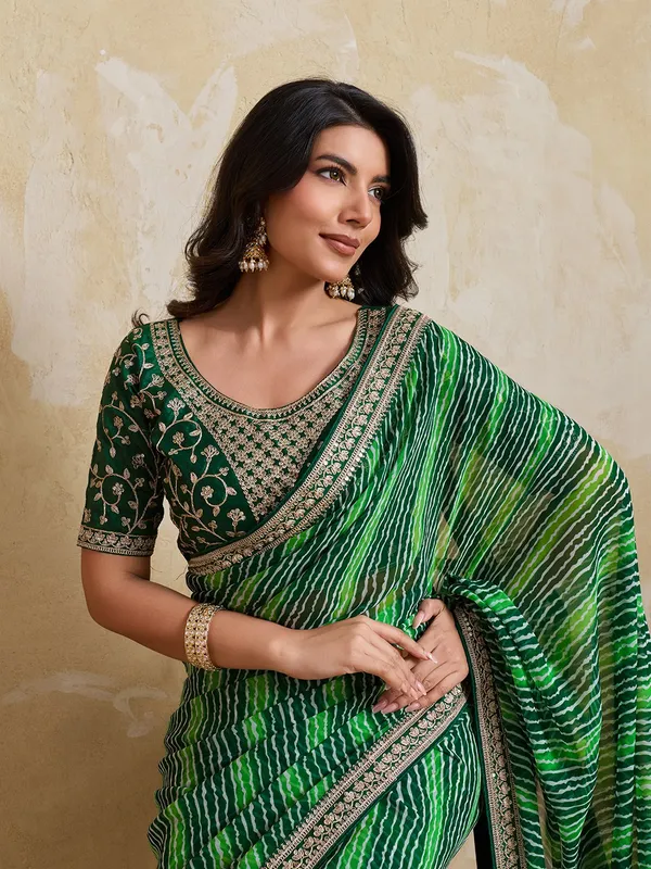 Emerald_Meadow_Green_–_Devki2_Laheriya_Bandhej_Georgette_Saree
