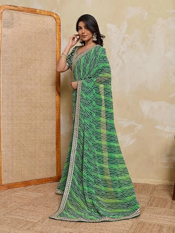 Emerald_Meadow_Green_–_Devki2_Laheriya_Bandhej_Georgette_Saree