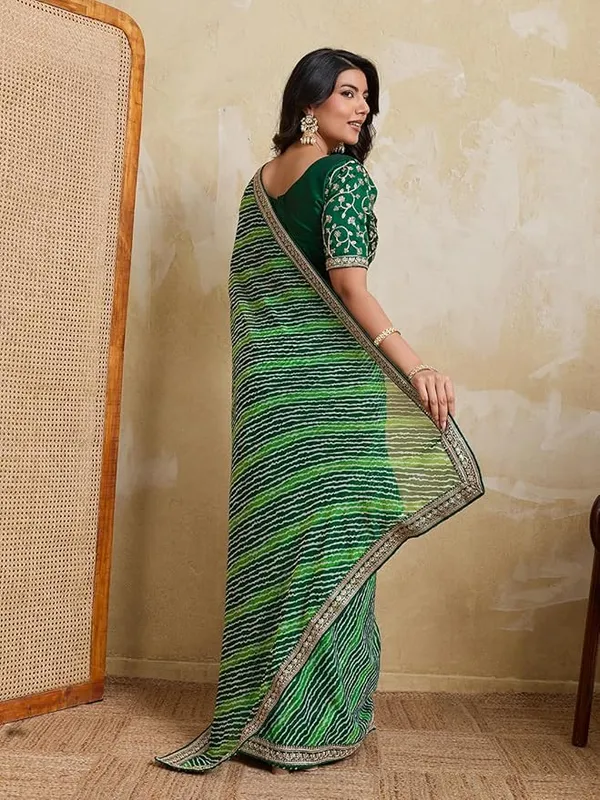 Emerald_Meadow_Green_–_Devki2_Laheriya_Bandhej_Georgette_Saree