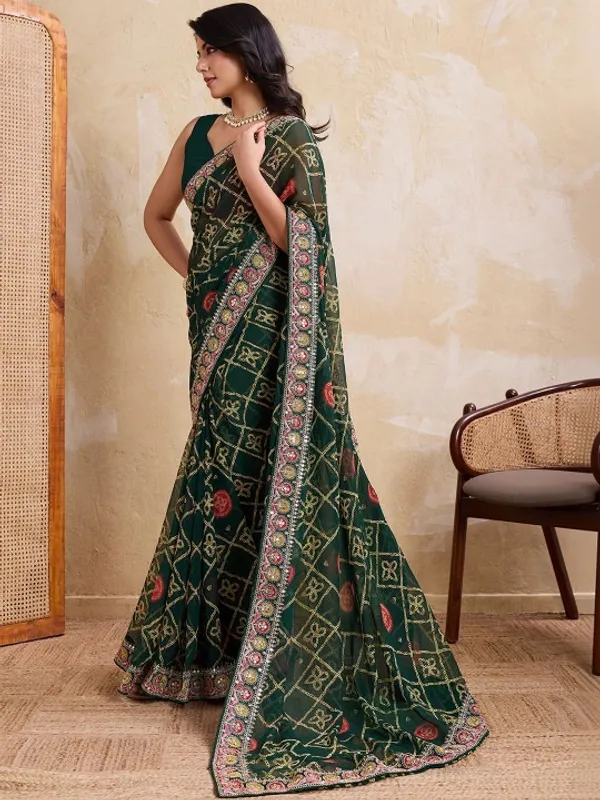 Emerald_Rajwadi_Green_–_Devki3_Bandhej_Wedding_Georgette_Saree