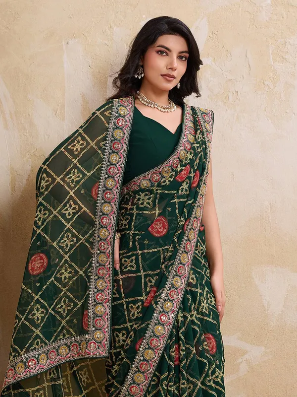 Emerald_Rajwadi_Green_–_Devki3_Bandhej_Wedding_Georgette_Saree