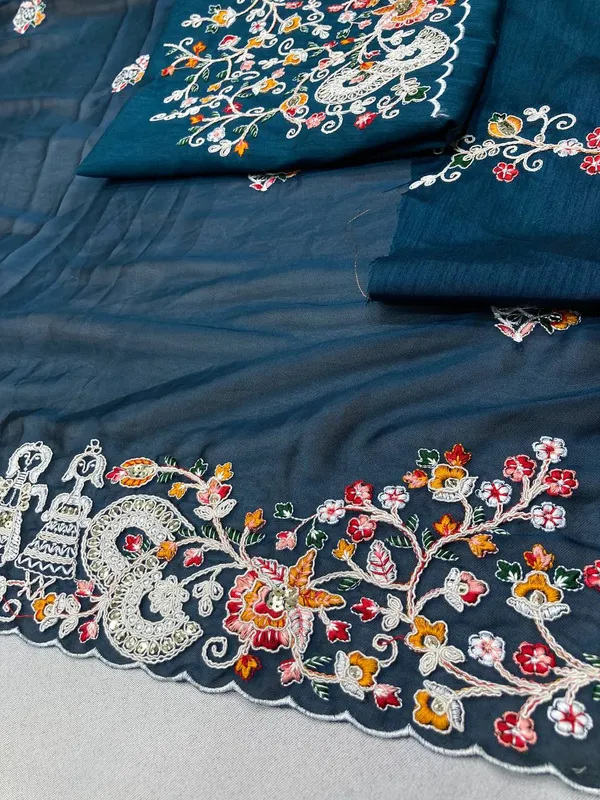 Blue_Party_Wear_Soft_Fendy_Chiffon_Saree_For_Women