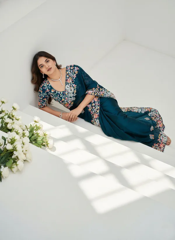 Blue_Party_Wear_Soft_Fendy_Chiffon_Saree_For_Women