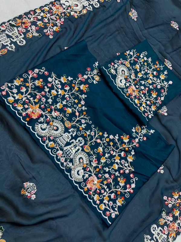 Blue_Party_Wear_Soft_Fendy_Chiffon_Saree_For_Women