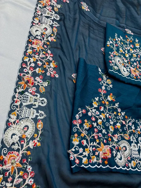 Blue_Party_Wear_Soft_Fendy_Chiffon_Saree_For_Women