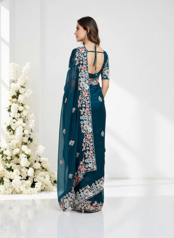 Blue_Party_Wear_Soft_Fendy_Chiffon_Saree_For_Women