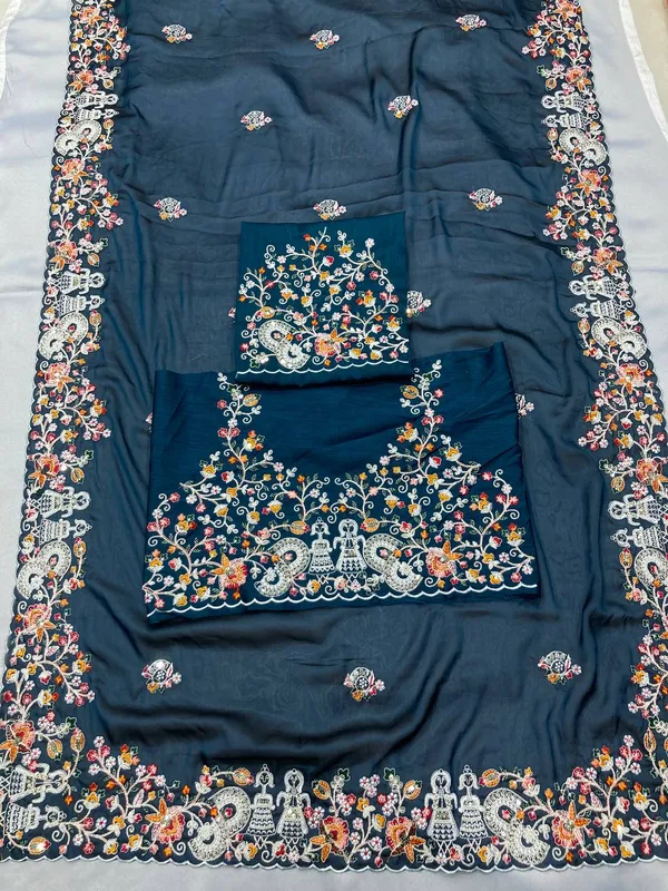 Blue_Party_Wear_Soft_Fendy_Chiffon_Saree_For_Women