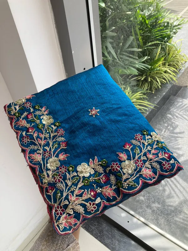 Navy_Blue_Party_Wear_Soft_Fendy_Chiffon_Saree_For_Women