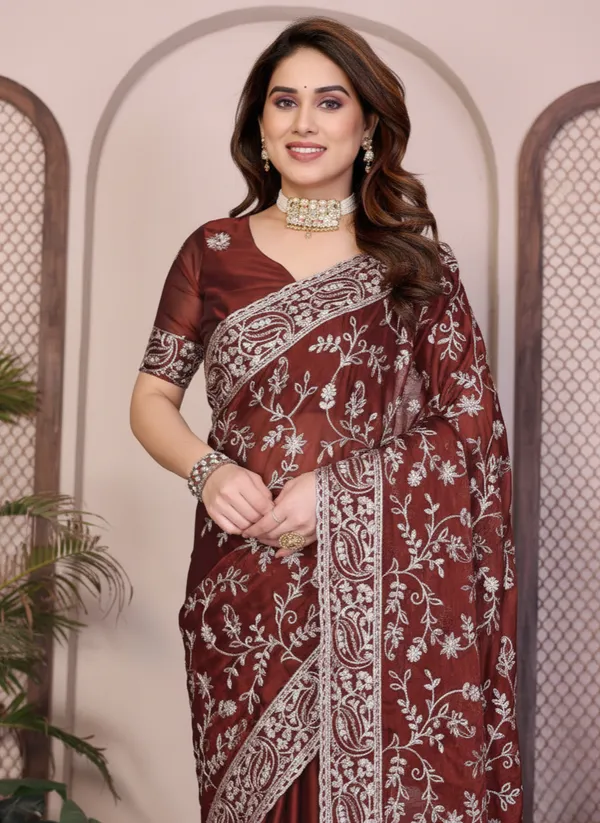 Wine_Maroon_Party_Wear_Rangoli_Silk_Saree_with_Embroidery_Cutwork_Aarco_Border