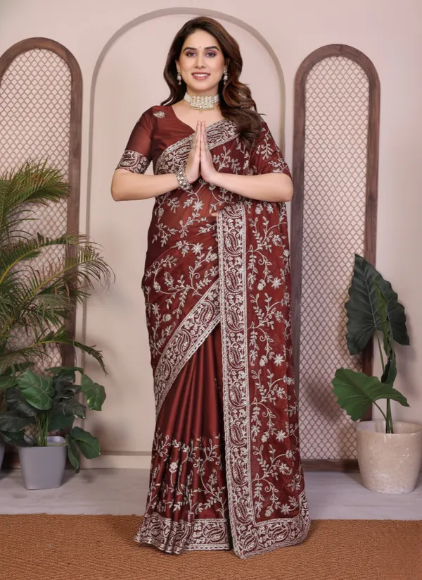 Wine_Maroon_Party_Wear_Rangoli_Silk_Saree_with_Embroidery_Cutwork_Aarco_Border