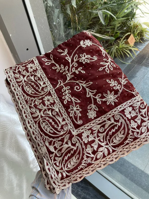 Wine_Maroon_Party_Wear_Rangoli_Silk_Saree_with_Embroidery_Cutwork_Aarco_Border