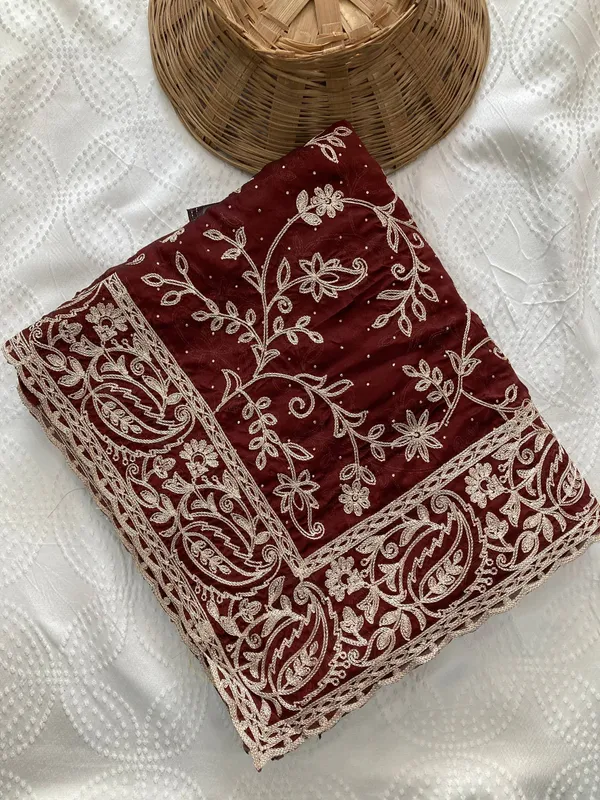 Wine_Maroon_Party_Wear_Rangoli_Silk_Saree_with_Embroidery_Cutwork_Aarco_Border
