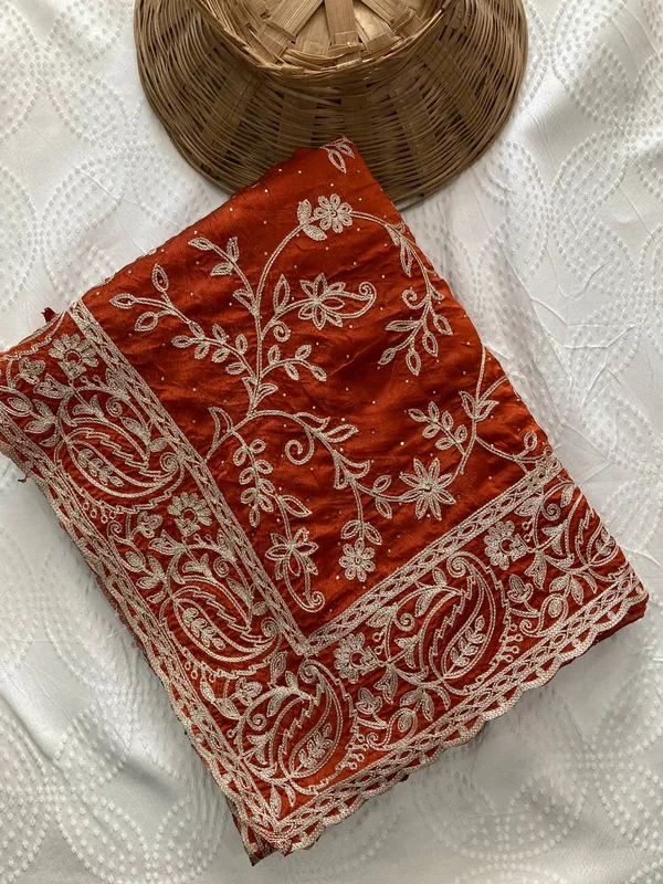 Party_Wear_Rangoli_Silk_Saree_in_Rust_Maroon_with_Elegant_Embroidery_Cutwork_Borde