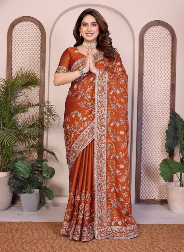 Party_Wear_Rangoli_Silk_Saree_in_Rust_Maroon_with_Elegant_Embroidery_Cutwork_Borde