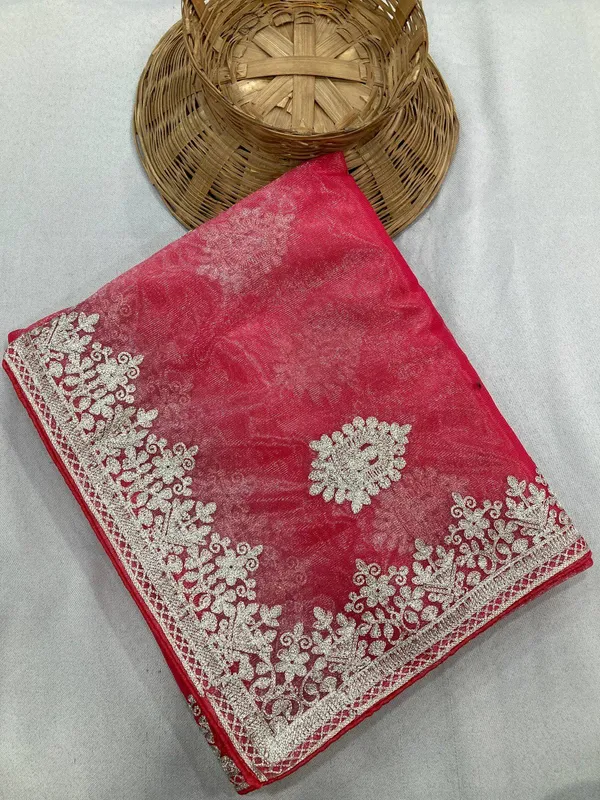 Pink_Color_Twill_Net_Fabric_Embroidery_Work_Ethnic_Partywear_Saree