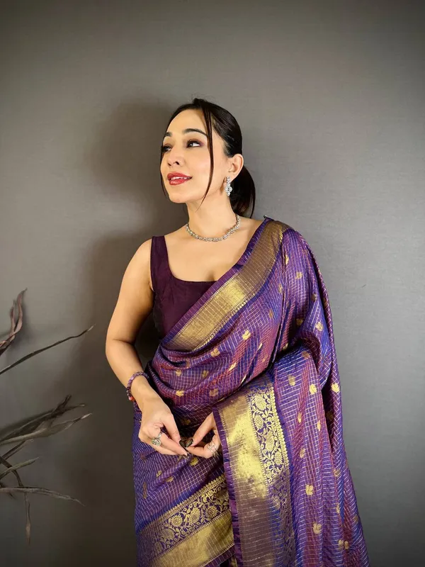 Premium_Royal_Purple_Banarasi_Tissue_Silk_Saree_with_Zari_Butti_&_Contrast_Border