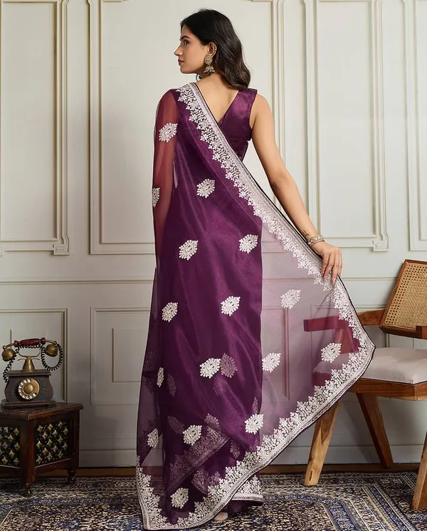 Purple_Color_Twill_Net_Fabric_Embroidery_Work_Ethnic_Partywear_Saree