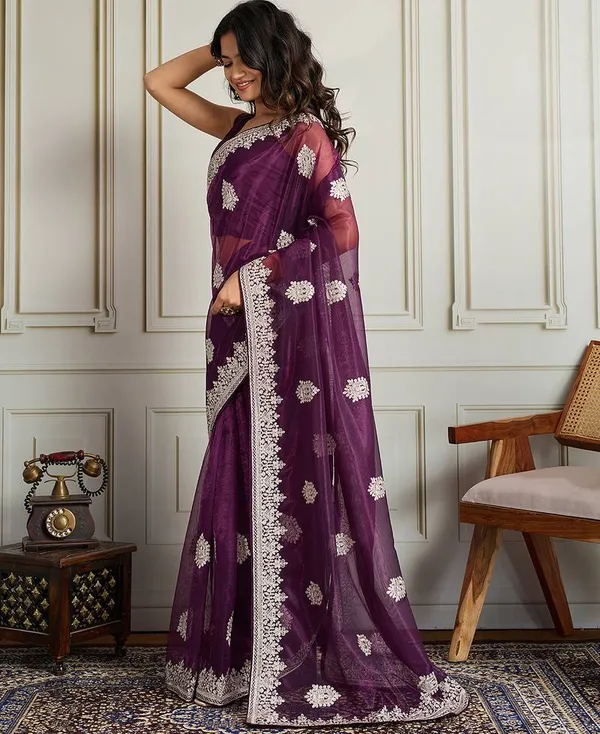 Purple_Color_Twill_Net_Fabric_Embroidery_Work_Ethnic_Partywear_Saree