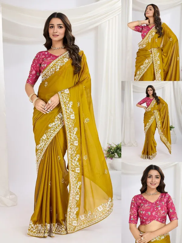 Olive_Mustard_Gold_Party_Wear_Rangoli_Silk_Saree_with_Embroidery_Lace_Border_&_Digital_Print_Blouse