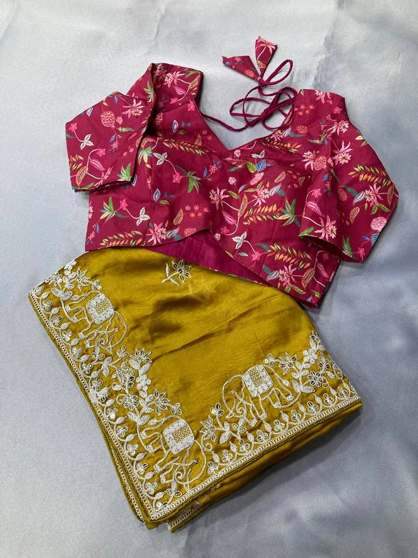 Olive_Mustard_Gold_Party_Wear_Rangoli_Silk_Saree_with_Embroidery_Lace_Border_&_Digital_Print_Blouse