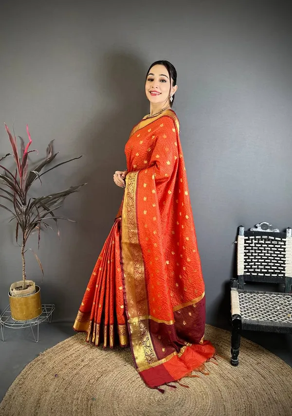 Royal_Burnt_Orange_Banarasi_Tissue_Silk_Saree_with_Zari_Butti_&_Rich_Border