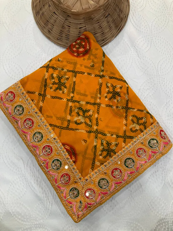 Royal_Mustard_Marigold_Bandhej_Wedding_Georgette_Saree