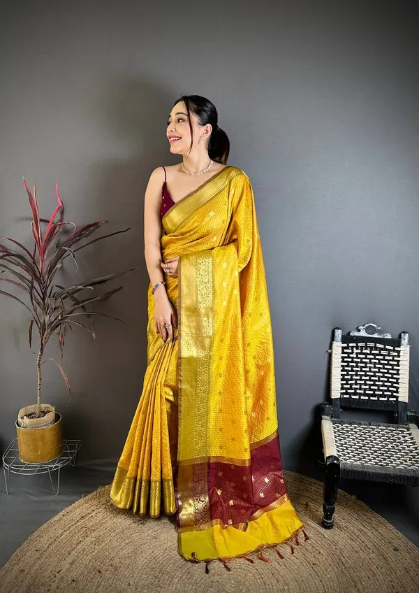 Royal_Mustard_Yellow_Banarasi_Tissue_Silk_Saree_with_Zari_Butti_&_Contrast_Border