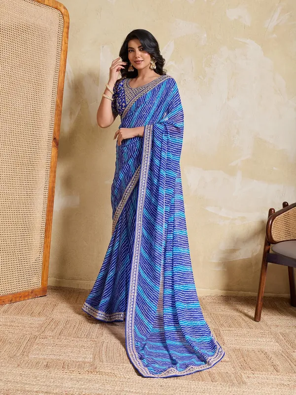 Royal_Ocean_Blue_Laheriya_Bandhej_Wedding_Georgette_Saree