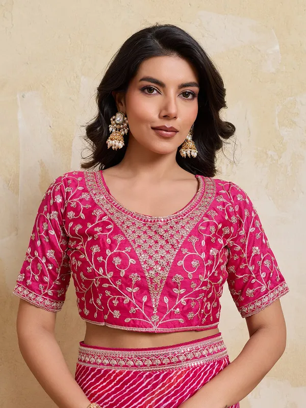 Royal_Rani_Pink_–_Devki2_Laheriya_Bandhej_Wedding_Georgette_Saree