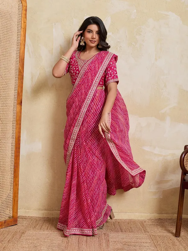 Royal_Rani_Pink_–_Devki2_Laheriya_Bandhej_Wedding_Georgette_Saree