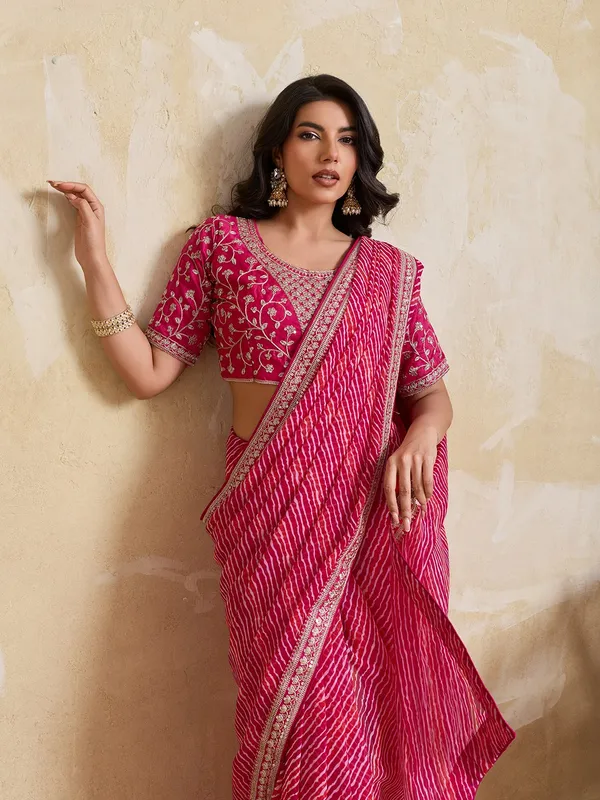 Royal_Rani_Pink_–_Devki2_Laheriya_Bandhej_Wedding_Georgette_Saree