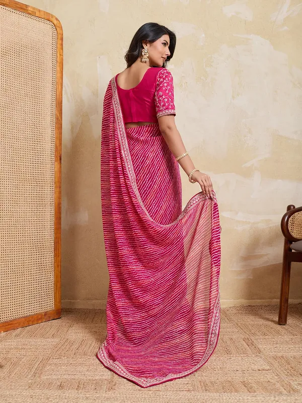 Royal_Rani_Pink_–_Devki2_Laheriya_Bandhej_Wedding_Georgette_Saree
