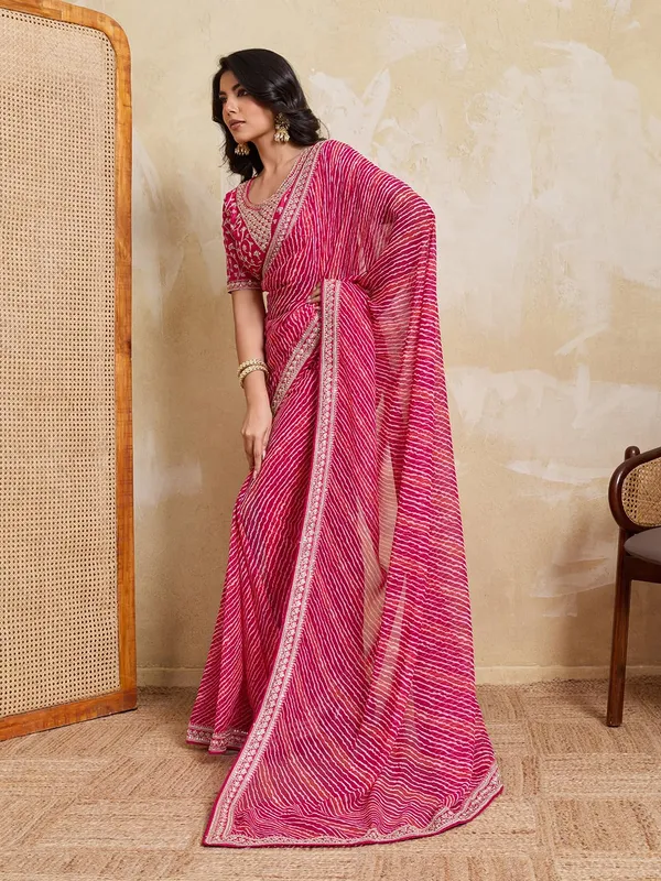 Royal_Rani_Pink_–_Devki2_Laheriya_Bandhej_Wedding_Georgette_Saree