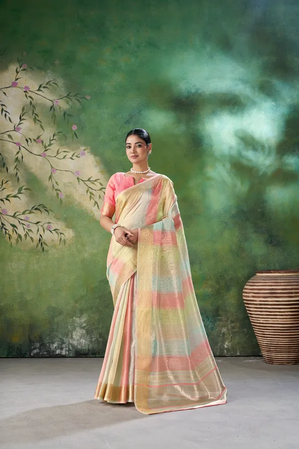 Soft_Linen_Cotton_Silk_Saree_with_Gold_Zari_Weaving_–_Elegant_Party_&_Wedding_Wear_Collection