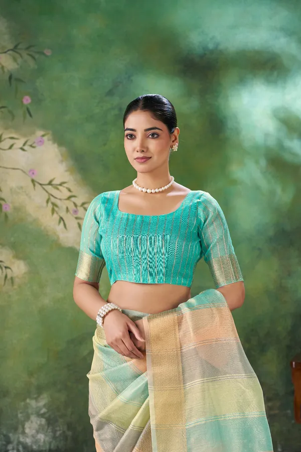 Soft_Linen_Cotton_Silk_Saree_with_Gold_Zari_Weaving_–_Elegant_Pastel_Party_&_Wedding_Wear