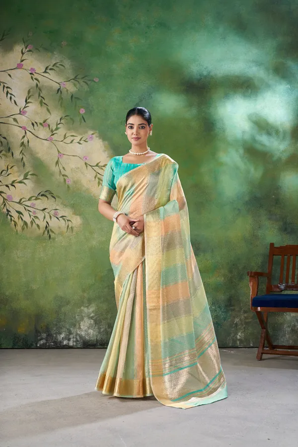 Soft_Linen_Cotton_Silk_Saree_with_Gold_Zari_Weaving_–_Elegant_Pastel_Party_&_Wedding_Wear
