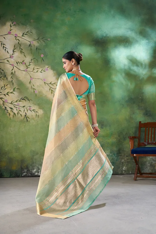 Soft_Linen_Cotton_Silk_Saree_with_Gold_Zari_Weaving_–_Elegant_Pastel_Party_&_Wedding_Wear