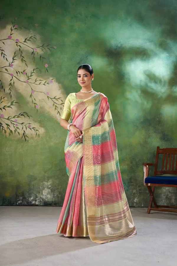 Soft_Linen_Cotton_Silk_Saree_with_Gold_Zari_Weaving_–_Multicolor_Pastel_Wedding_&_Party_Wear