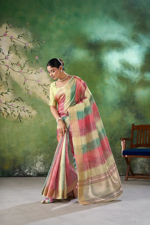 Soft_Linen_Cotton_Silk_Saree_with_Gold_Zari_Weaving_–_Multicolor_Pastel_Wedding_&_Party_Wear