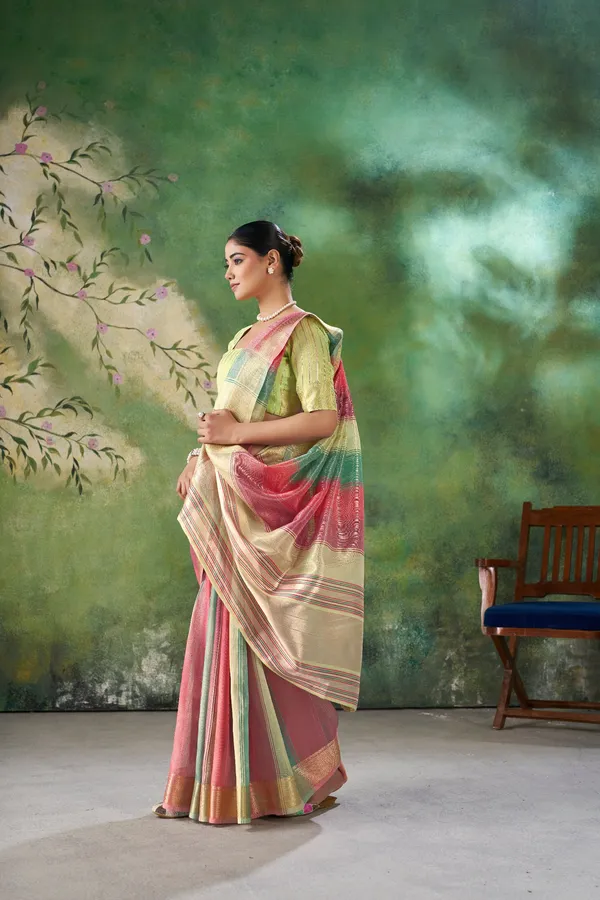 Soft_Linen_Cotton_Silk_Saree_with_Gold_Zari_Weaving_–_Multicolor_Pastel_Wedding_&_Party_Wear