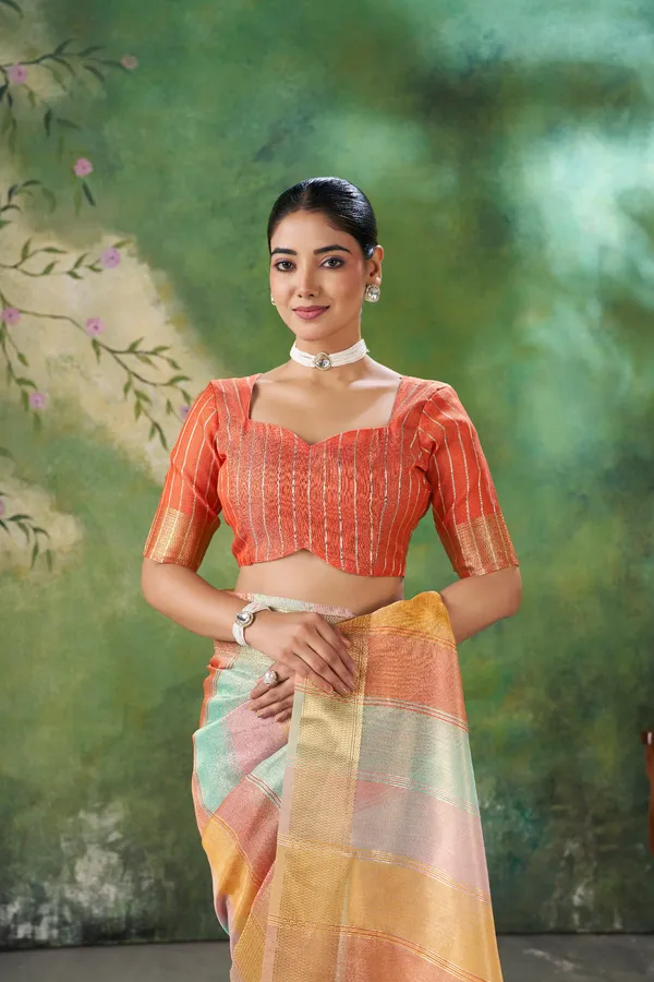 Soft_Linen_Cotton_Silk_Saree_with_Gold_Zari_Weaving_–_Pastel_Multicolor_Elegant_Party_Wear