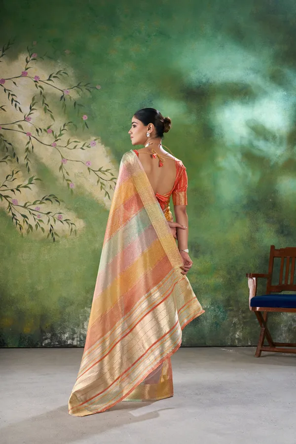 Soft_Linen_Cotton_Silk_Saree_with_Gold_Zari_Weaving_–_Pastel_Multicolor_Elegant_Party_Wear