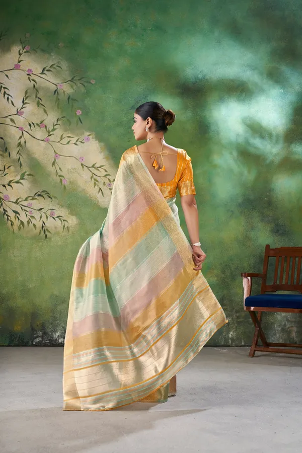 Soft_Linen_Cotton_Silk_Saree_with_Gold_Zari_Weaving_–_Pastel_Multicolor_Wedding_&_Festive_Wear
