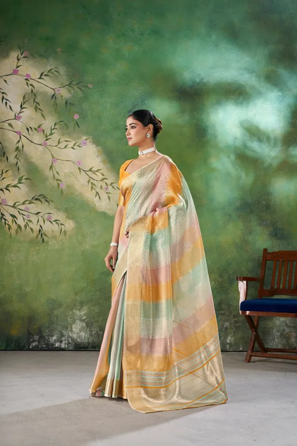 Soft_Linen_Cotton_Silk_Saree_with_Gold_Zari_Weaving_–_Pastel_Multicolor_Wedding_&_Festive_Wear