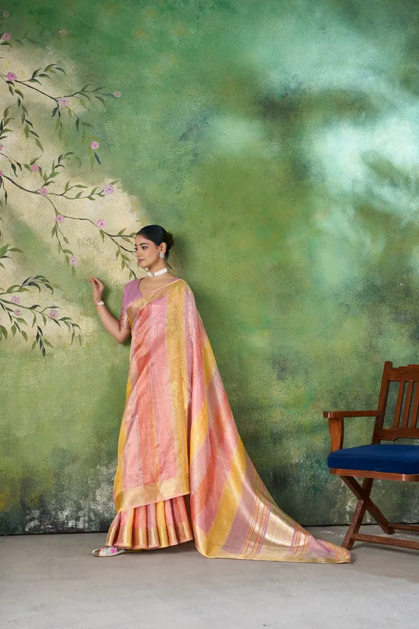 Soft_Linen_Cotton_Silk_Saree_with_Gold_Zari_Weaving_–_Peach_Pink_Pastel_Wedding_&_Party_Wear