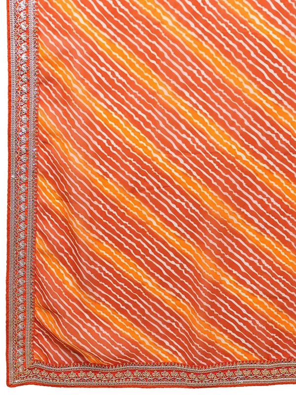 Sunset_Rani_Orange_Laheriya_Bandhej_Georgette_Saree